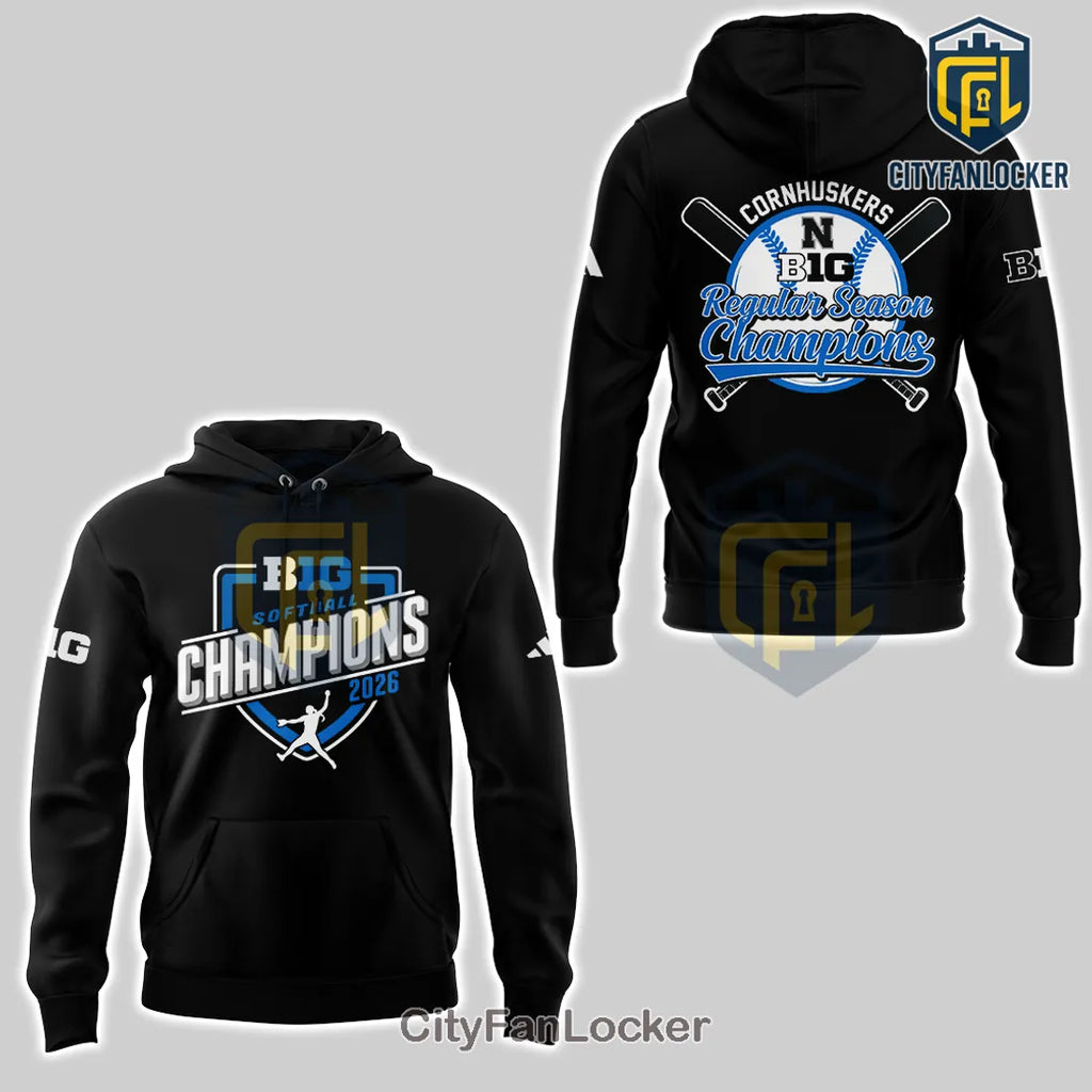 Cornhuskers 2026 Big Ten Softball Regular Season Champions Hoodie