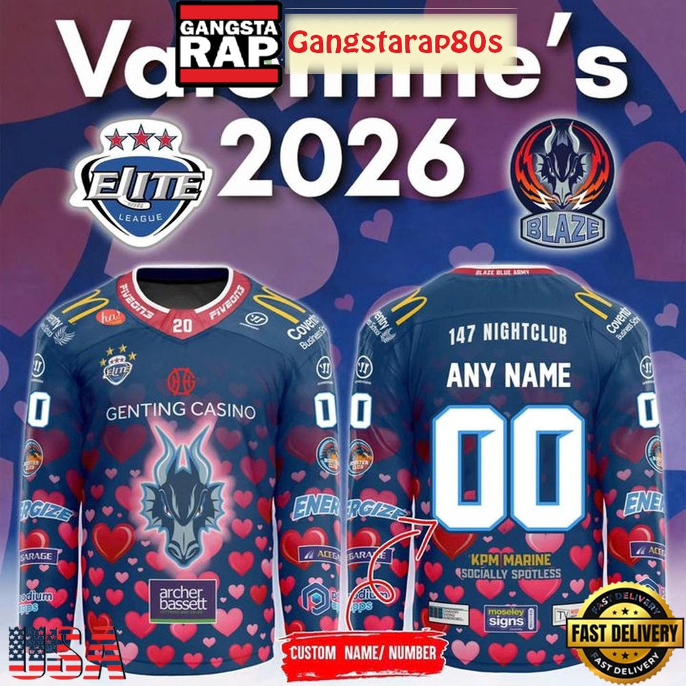 Coventry Blaze Valentine’s Day 2026 Custom Hockey Jersey