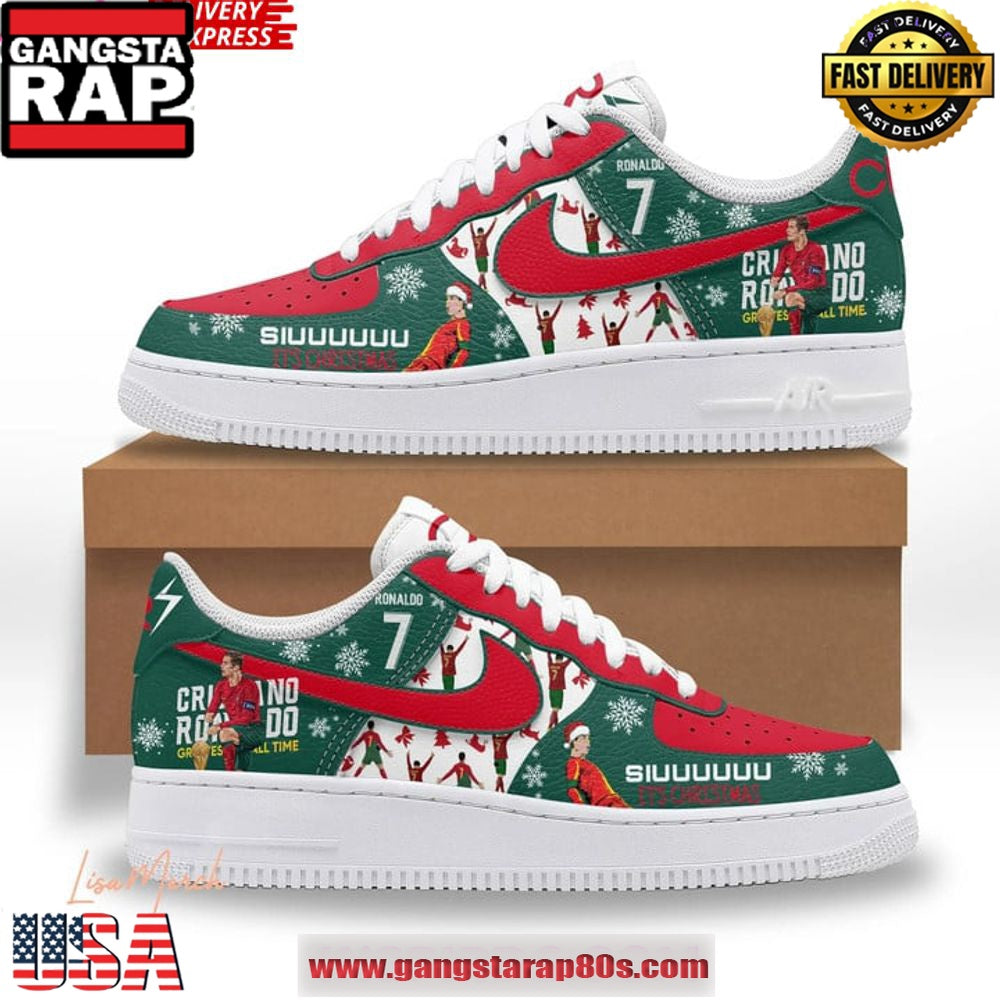 CR7 Siuu Christmas Limited Edition Air Force 1 Running Sneakers Shoes