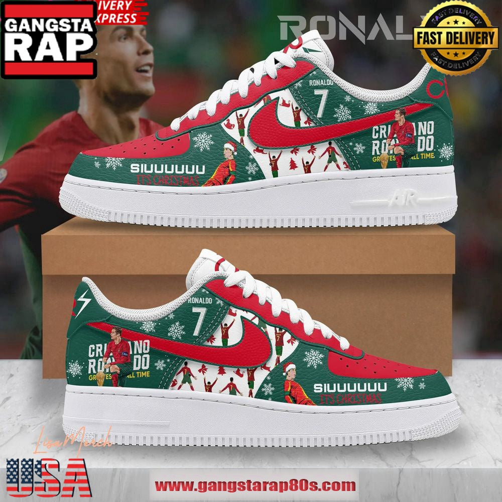CR7 Siuu Christmas Limited Edition Air Force 1 Running Sneakers Shoes