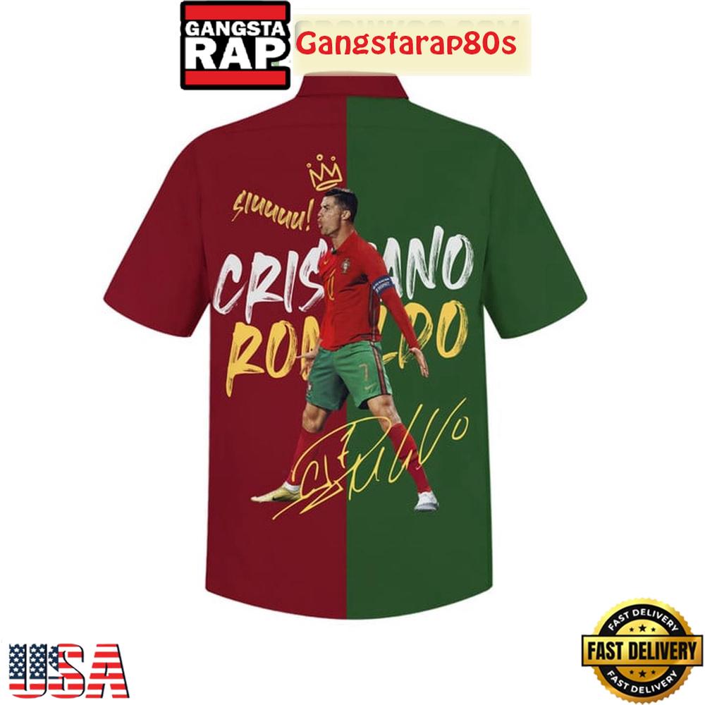 Cristiano Ronaldo Portugal Football Captain Siuu Aloha Hawaiian Shirt