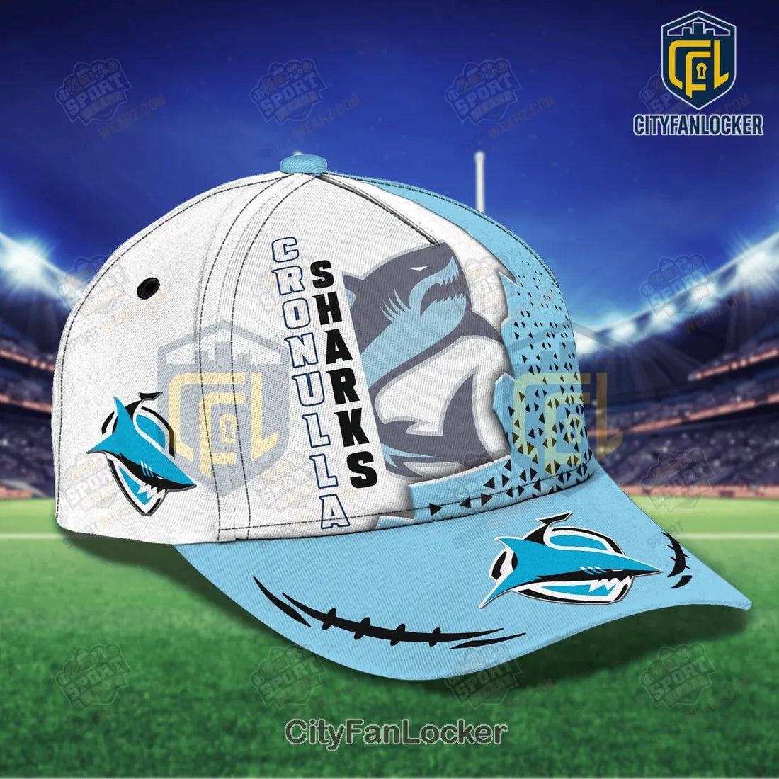 Cronulla Sharks Light Blue Mascot Baseball Cap