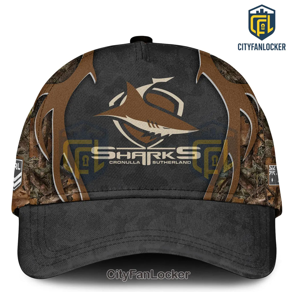 Cronulla Sharks NRL Hunting Season Camo Personalized Hoodie