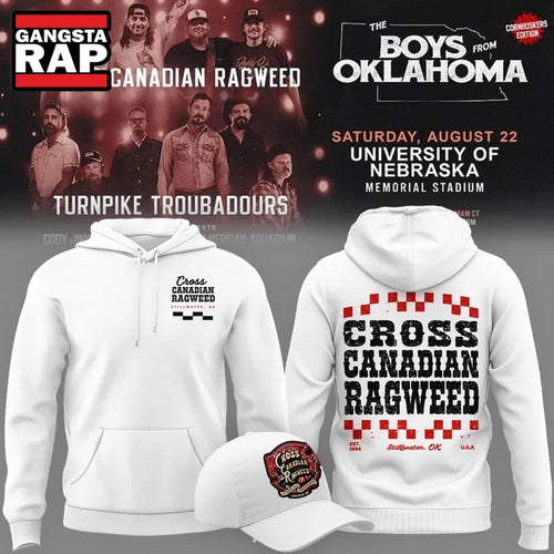 Cross Canadian Ragweed x Nebraska 2026 White Hoodie T-Shirt