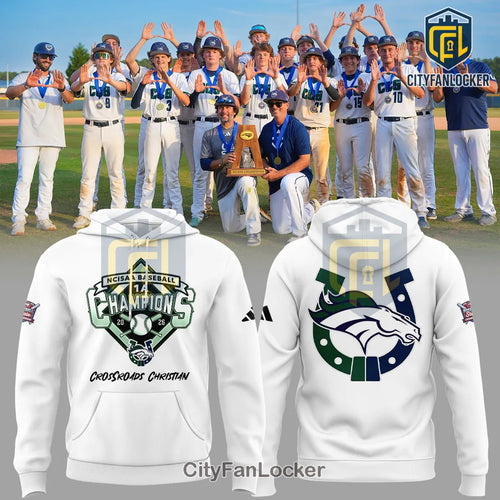 Crossroads Christian NCISAA 1A Baseball Champions 2026 White Hoodie