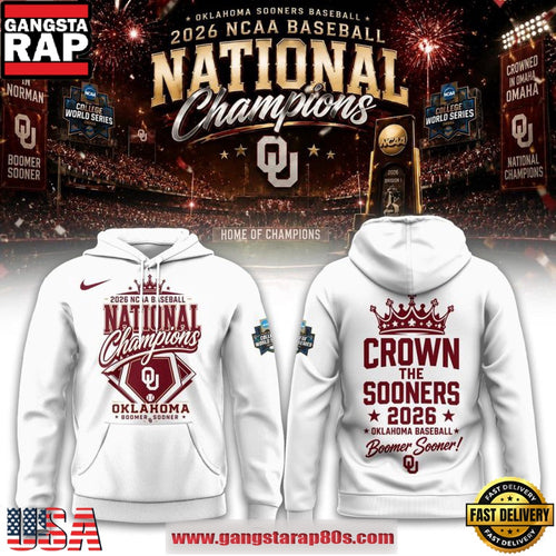 Crown the Sooners Oklahoma Sooners 2026 NCAA National Champions White Hoodie