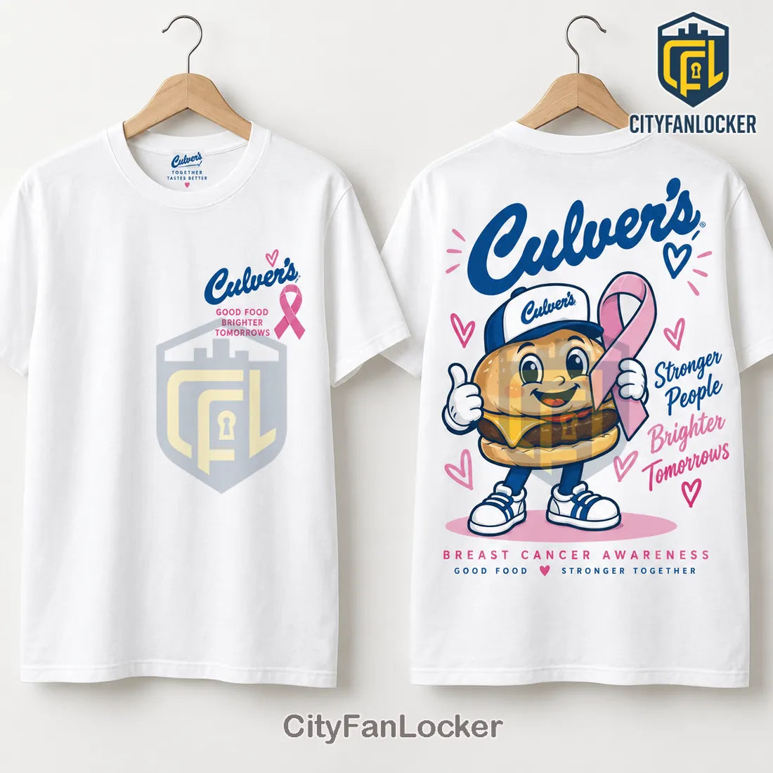 Culver’s Breast Cancer Awareness Mascot White Shirt