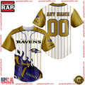 NFL Custom Name Number Baltimore Ravens Baseball Jersey Shirt