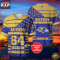 NFL Custom Name Number Baltimore Ravens American Flag New Design Baseball Jersey Shirt