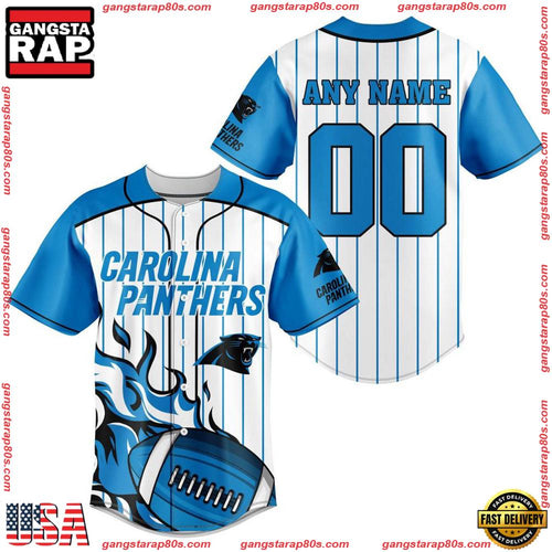 NFL Custom Name Number Carolina Panthers Baseball Jersey Shirt