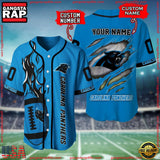 NFL Custom Name Number Carolina Panthers Football Team Baseball Jersey Shirt