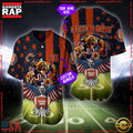 NFL Custom Name And Number Chicago Bears Mascot US Flag Baseball Jersey Shirt