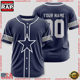NFL Custom Name Number Dallas Cowboys Sport Baseball Jersey Shirt