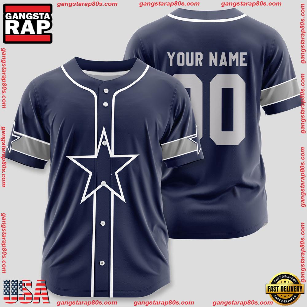 NFL Custom Name Number Dallas Cowboys Sport Baseball Jersey Shirt