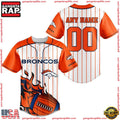 NFL Custom Name Number Denver Broncos Baseball Jersey Shirt