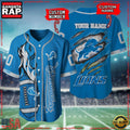 NFL Custom Name Number Detroit Lions Football Team Baseball Jersey Shirt