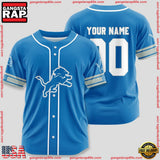 NFL Custom Name Number Detroit Lions Sport Baseball Jersey Shirt