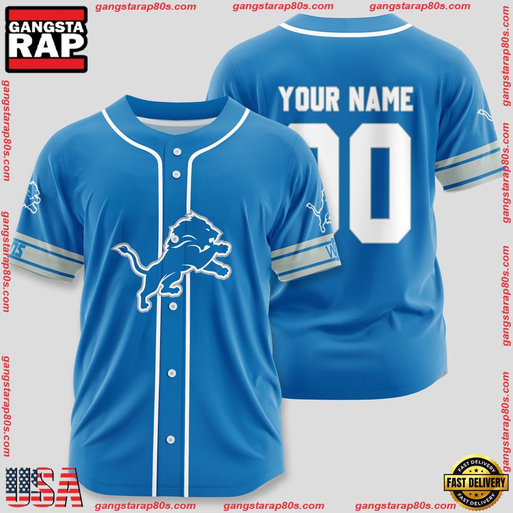NFL Custom Name Number Detroit Lions Sport Baseball Jersey Shirt