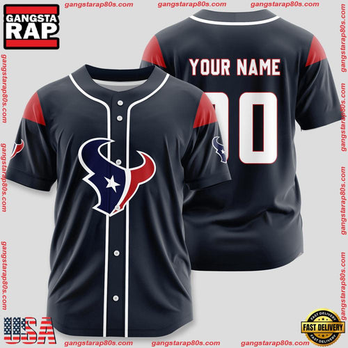 NFL Custom Name Number Houston Texans Sport Baseball Jersey Shirt