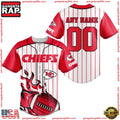 NFL Custom Name Number Kansas City Chiefs Baseball Jersey Shirt
