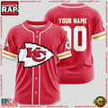 NFL Custom Name Number Kansas City Chiefs Sport Baseball Jersey Shirt