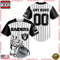 NFL Custom Name Number Las Vegas Raiders Baseball Jersey Shirt