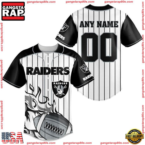 NFL Custom Name Number Las Vegas Raiders Baseball Jersey Shirt