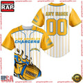 NFL Custom Name Number Los Angeles Chargers Baseball Jersey Shirt