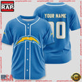 NFL Custom Name Number Los Angeles Chargers Sport Baseball Jersey Shirt