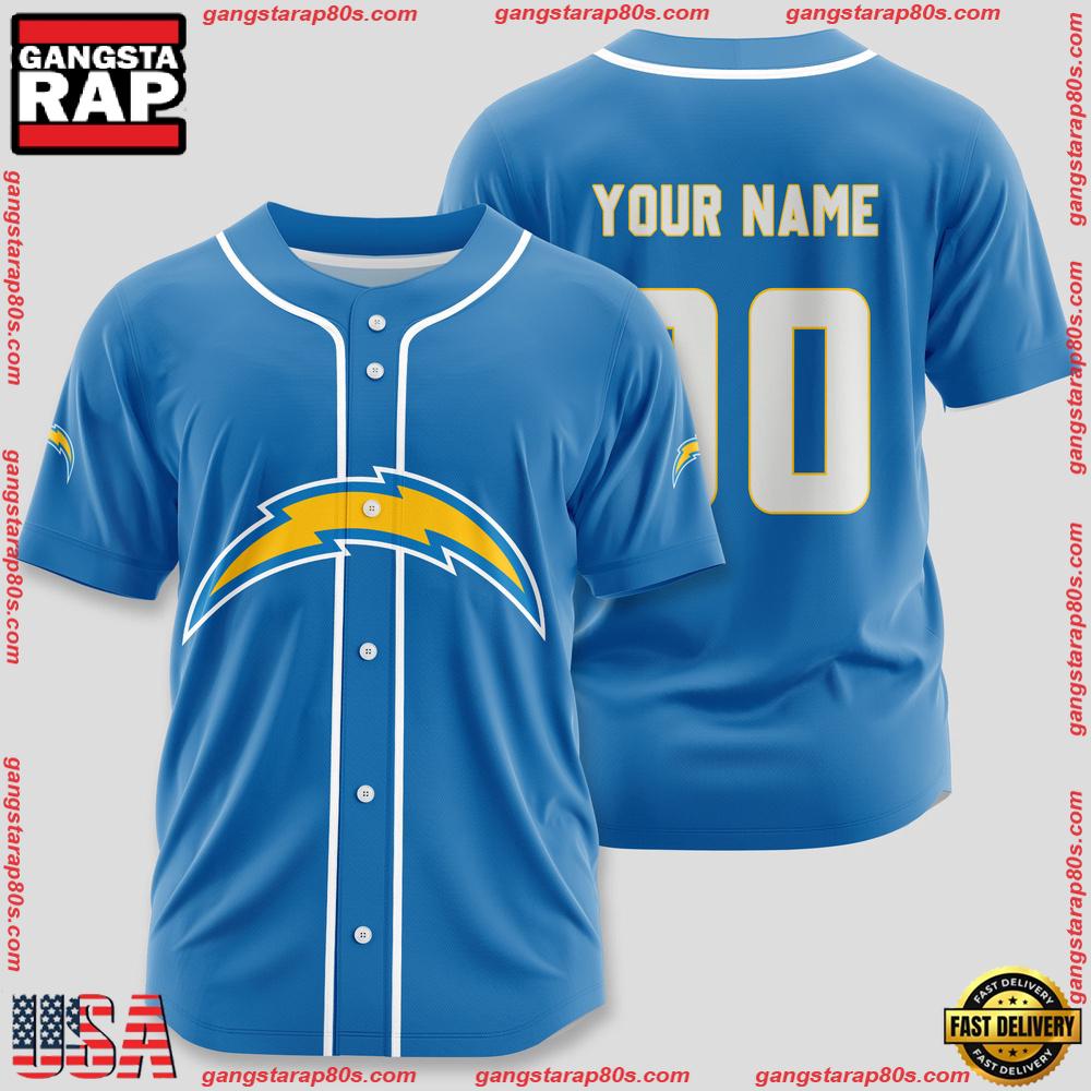 NFL Custom Name Number Los Angeles Chargers Sport Baseball Jersey Shirt