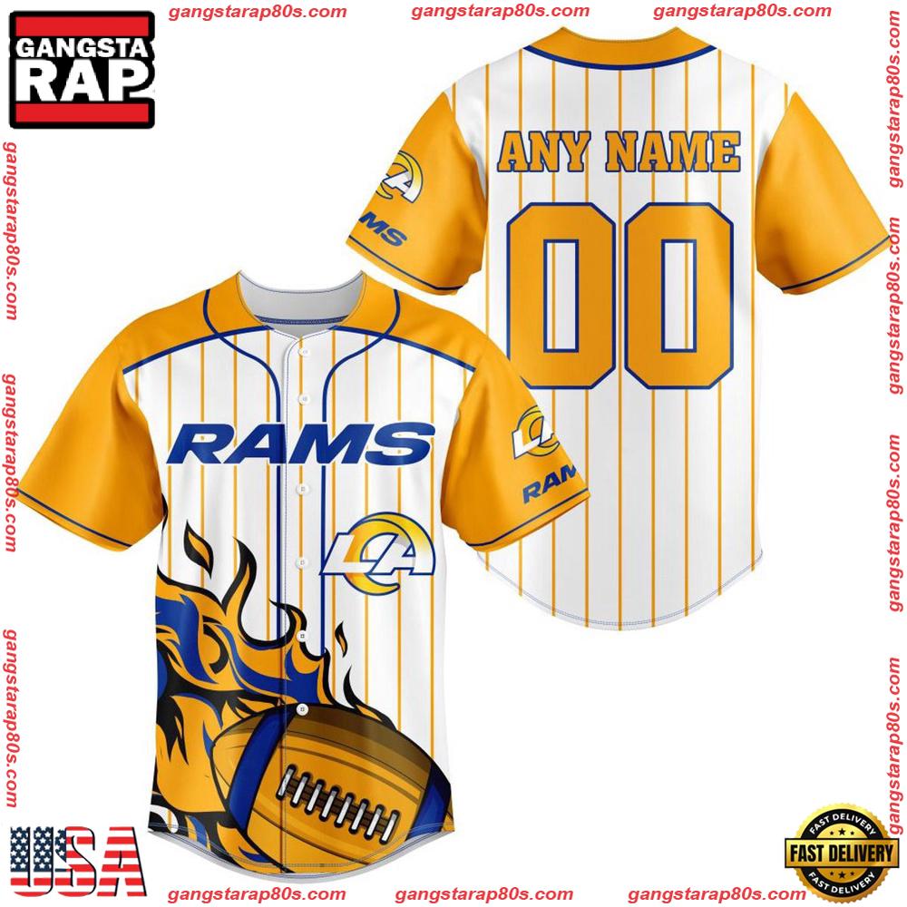 NFL Custom Name Number Los Angeles Rams Baseball Jersey Shirt