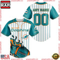 NFL Custom Name Number Miami Dolphins Baseball Jersey Shirt