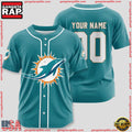 NFL Custom Name Number Miami Dolphins Sport Baseball Jersey Shirt
