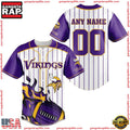 NFL Custom Name Number Minnesota Vikings Baseball Jersey Shirt