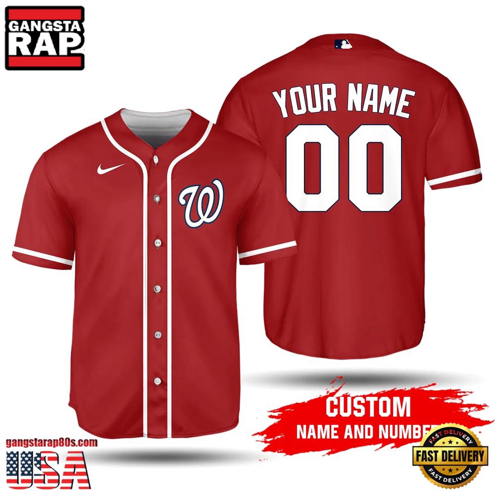 Personalized MLB Washington Nationals Red Alternate Summer Baseball Jersey Shirt