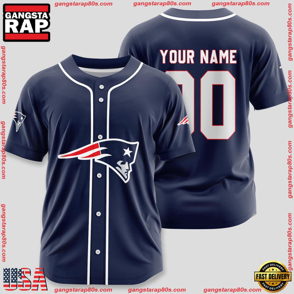 NFL Custom Name Number New England Patriots Sport Baseball Jersey Shirt