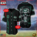NFL Custom Name Number New York Jets Skull Face Baseball Jersey Shirt