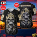 NFL Custom Name Number New Orleans Saints Skull Baseball Jersey Shirt
