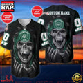 NFL Custom Name Number New York Jets Skull Baseball Jersey Shirt