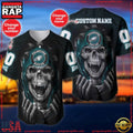 NFL Custom Name Number Philadelphia Eagles Skull Baseball Jersey Shirt