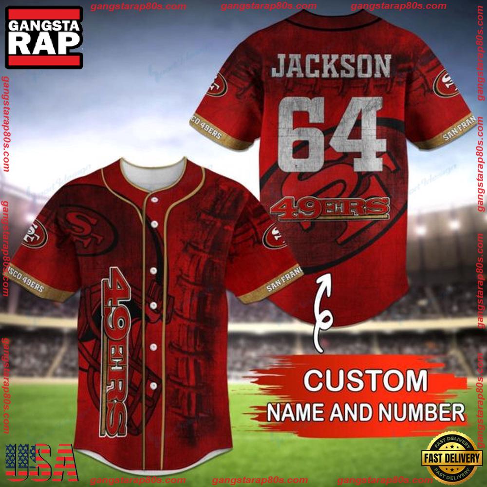 NFL Custom Name Number San Francisco 49ers Baseball Jersey Shirt