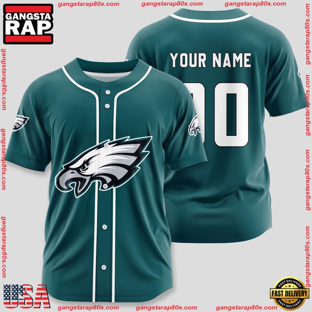 NFL Custom Name Number Philadelphia Eagles Sport Baseball Jersey Shirt