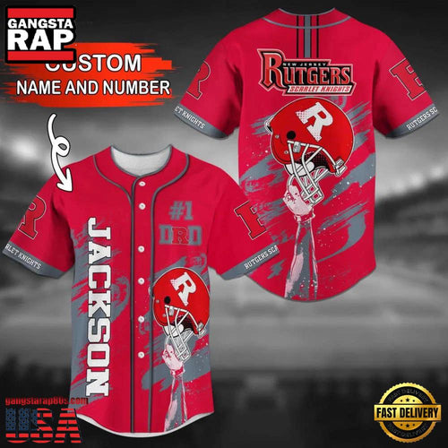 Personalized Rutgers Scarlet Knights Summer Baseball Jersey Shirt