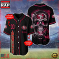 NFL Custom Name Number San Francisco 49ers Skull Face Baseball Jersey Shirt
