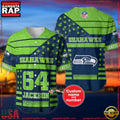 NFL Custom Name Number Seattle Seahawks American Flag New Design Baseball Jersey Shirt