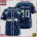 NFL Custom Name Number Seattle Seahawks Sport Baseball Jersey Shirt