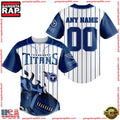 NFL Custom Name Number Tennessee Titans Baseball Jersey Shirt