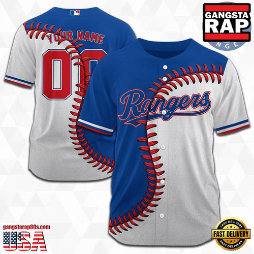 MLB Custom Name Number Texas Rangers Baseball Jersey