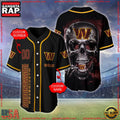 NFL Custom Name Number Washington Commanders Skull Face Baseball Jersey Shirt