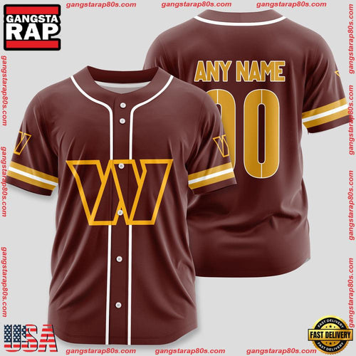 NFL Custom Name Number Washington Commanders Sport Baseball Jersey Shirt